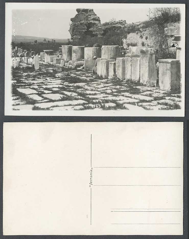 Turkey Efes Ephesus Izmir Smyrne Rocks Stones Hils Ruins Old Real Photo Postcard