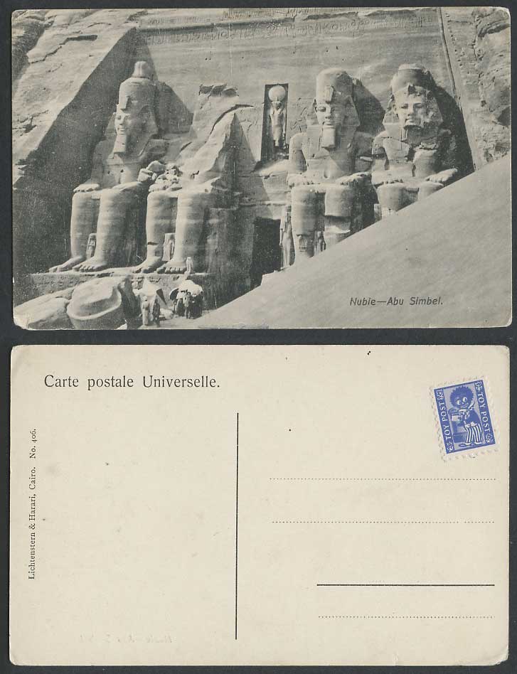 Egypt Old Postcard Nubie The Great Abu Simbel Simbal Ramses II Temple Ruins 406.