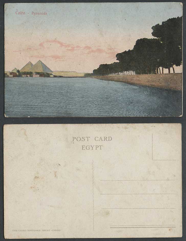 Egypt Old Colour Postcard Cairo River by Road to Pyramids La Route des Pyramides