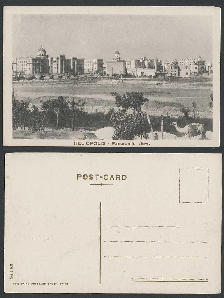 Egypt Old Postcard Heliopolis Panoramic View Camel Panorama General View No. 634