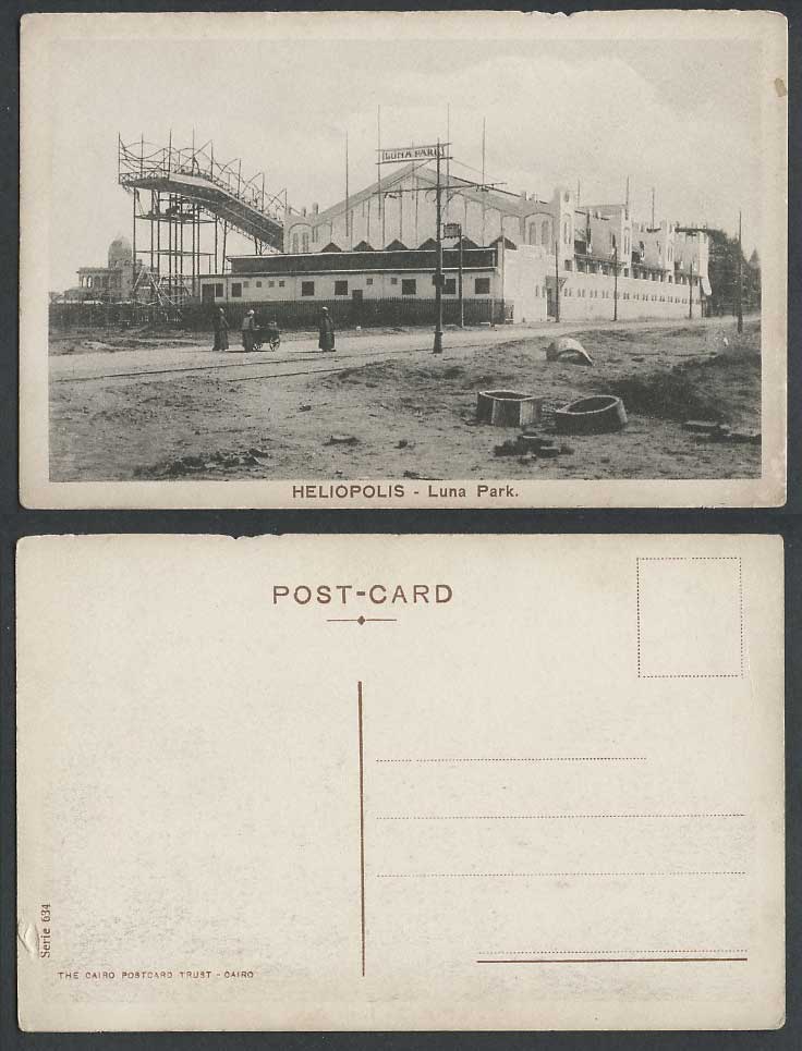 Egypt Old Postcard Heliopolis Luna Park, Fairgrounds Amusement Park, Street View