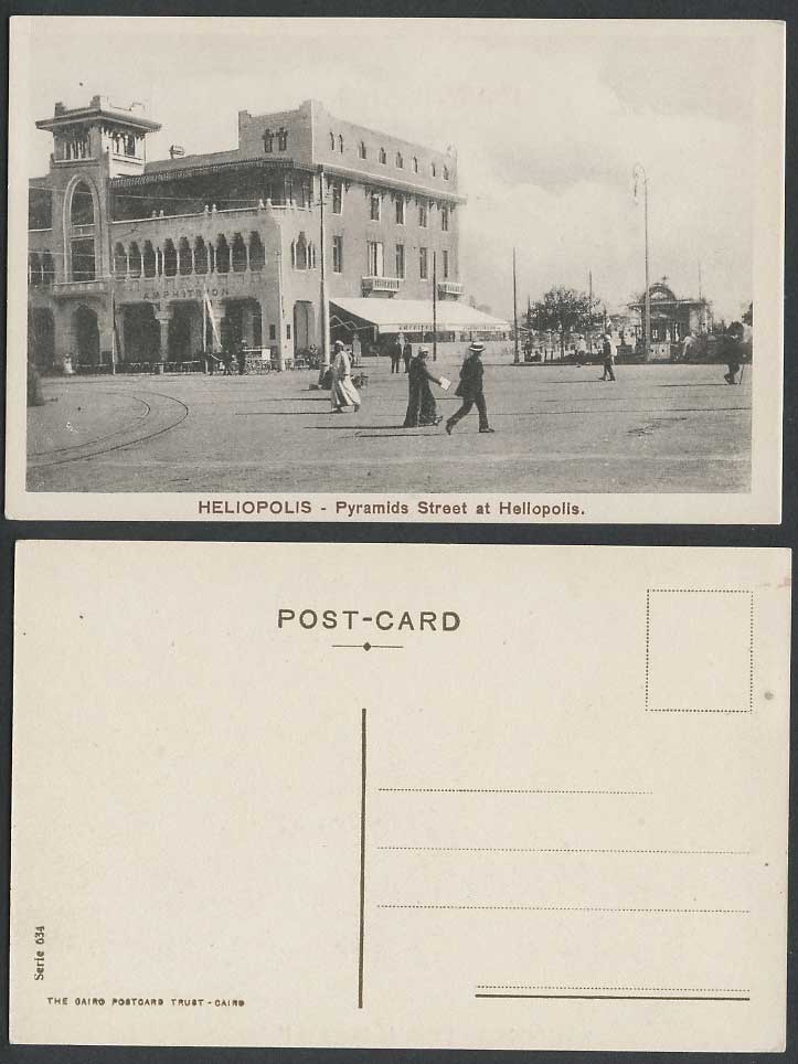 Egypt Old Postcard Pyramids Street at Heliopolis, Avenue des Pyramides Tramlines