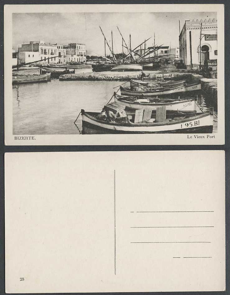 Tunisia Vintage Postcard Bizerte Le Vieux Port The Old Harbour Boats Panorama 28