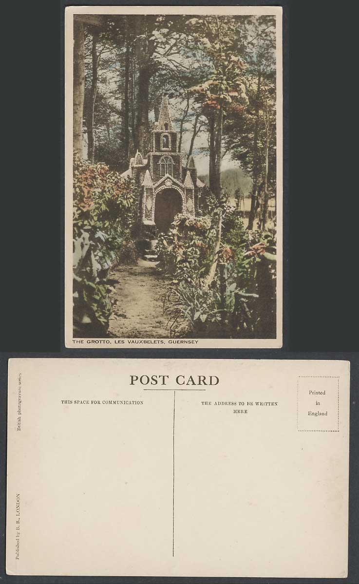 Guernsey The Grotto Les Vauxbelets Little Chapel Old Colour Hand Tinted Postcard
