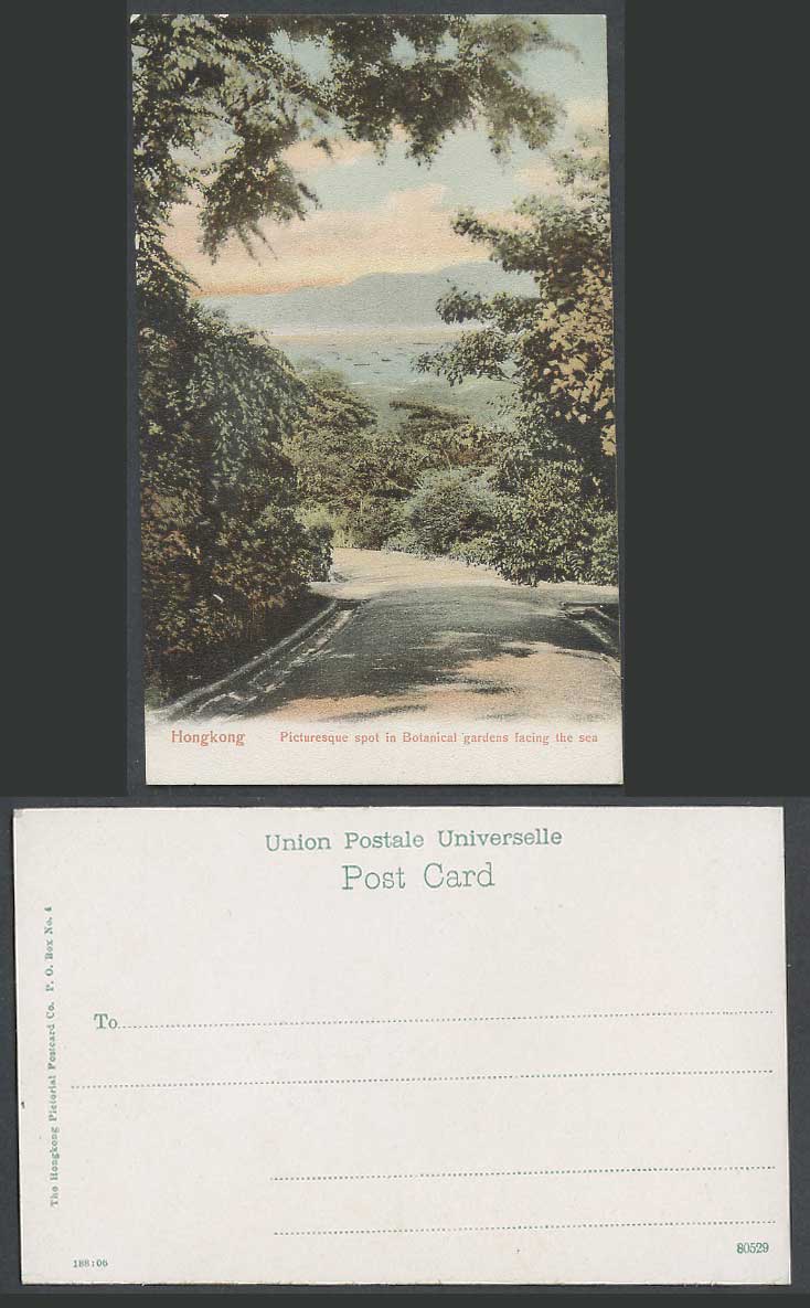 Hong Kong China Old Postcard Picturesque Spot - Botanical Gardens Facing The Sea