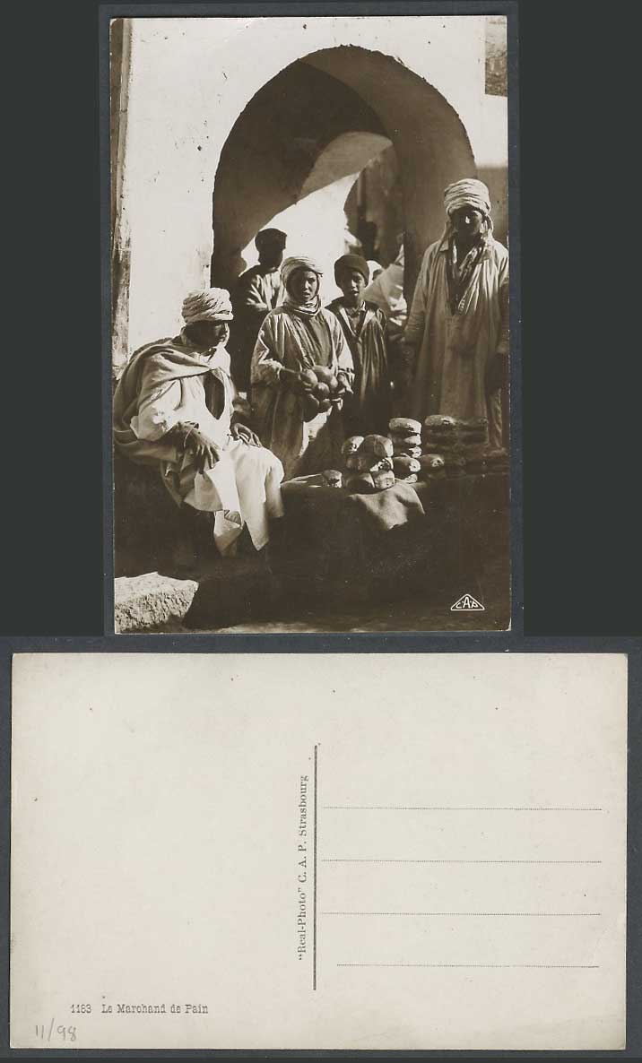 Algeria Old Real Photo Postcard Le Marchand de Pain Bread Seller Vendor Merchant