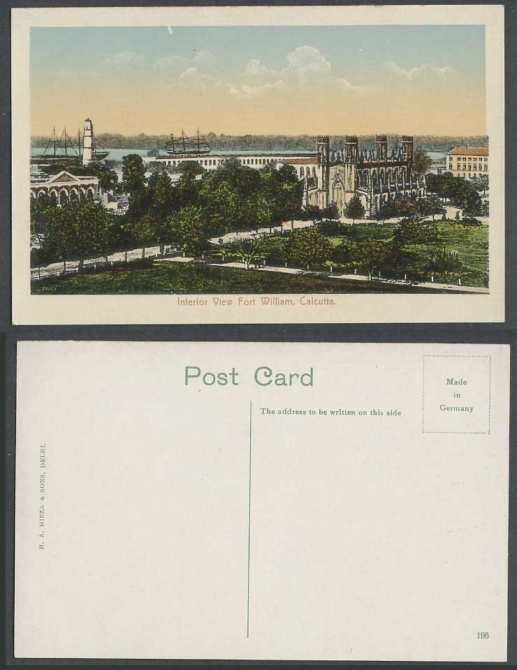 India Old Colour Postcard Interior View Fort William Calcutta, Fortress Panorama