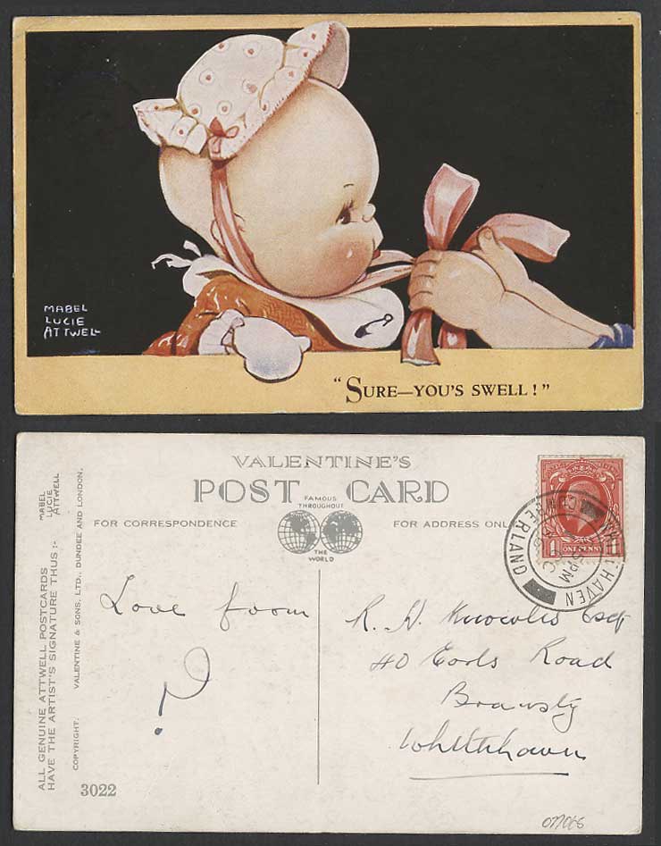 MABEL LUCIE ATTWELL 1936 Old Postcard Sure You's Swell Children Little Baby 3022
