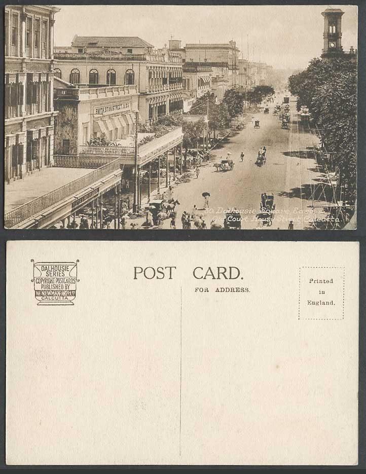 India Old Postcard Dalhousie Square East, Old Court House Street, TRAM, Calcutta