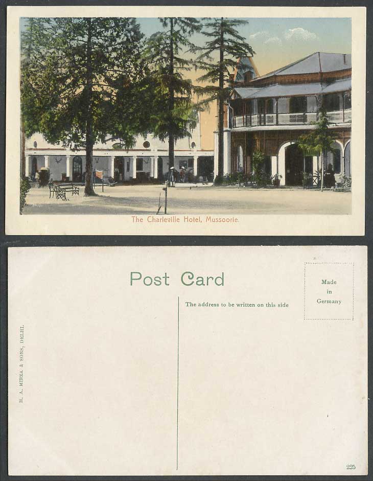 India Old Colour Postcard The Charleville Hotel Massoori Mussoorie, Street Scene