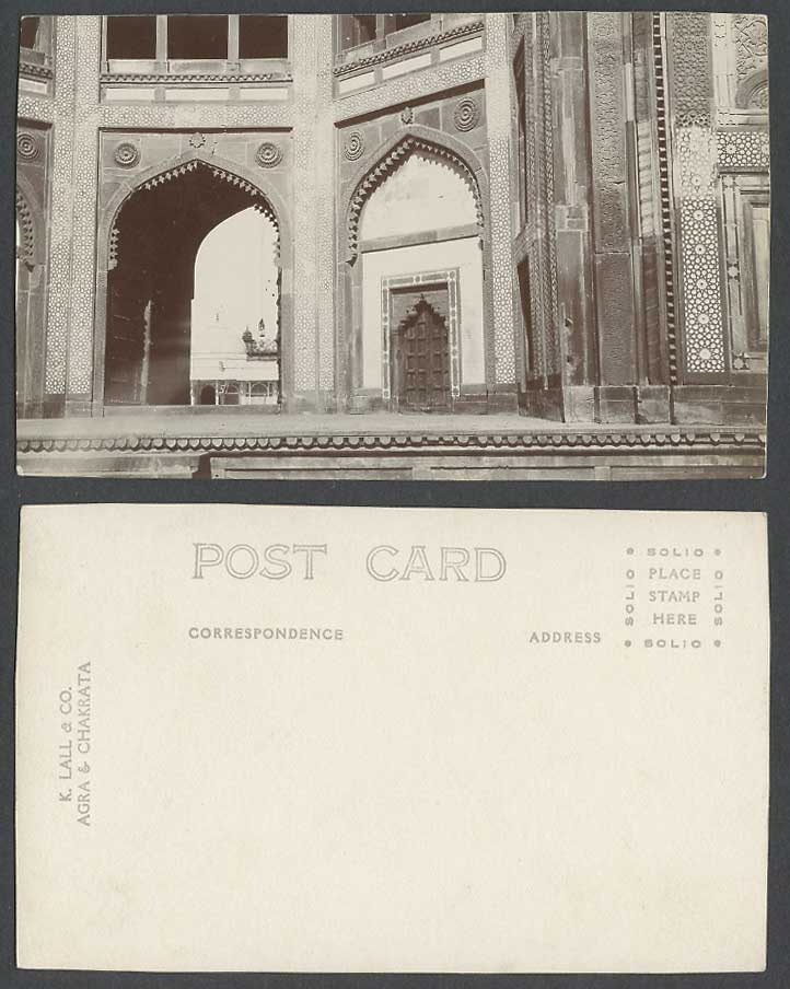 India Old Real Photo Postcard Indian Arched Gate, K. Lall & Co. Agra & Chakrata