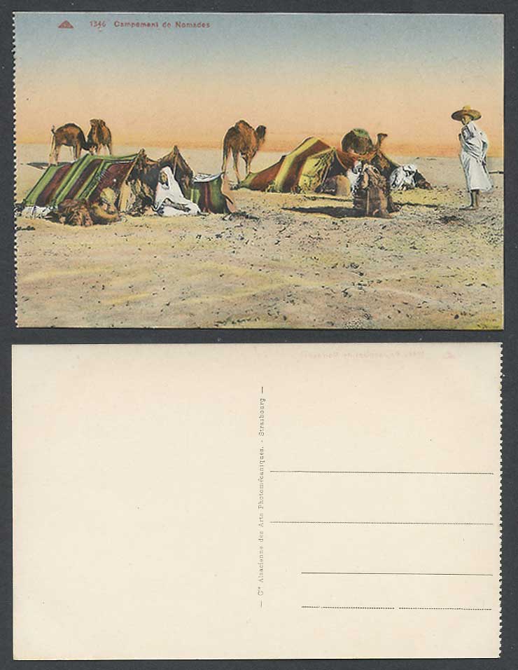 Egypt Old Colour Postcard Campement de Nomandes Tents Camels Nomades Camp Ethnic