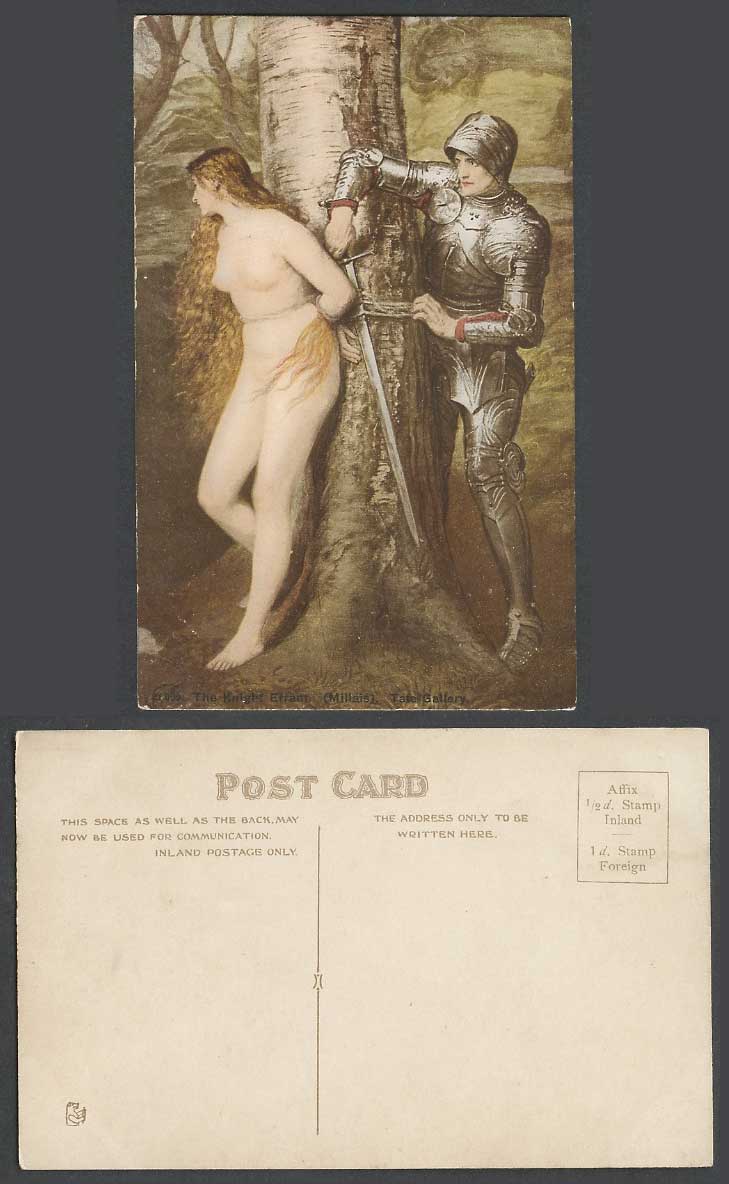 Millais, THE KNIGHT ERRANT Sir John Everett Tate Gallery London Old ART Postcard