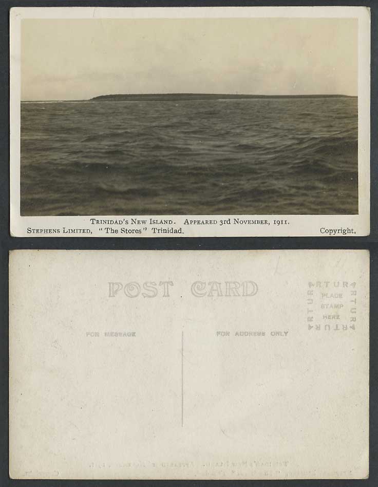 Trinidad's New Island, Appeared 3rd Nov. 1911 Old Real Photo Postcard The Stores