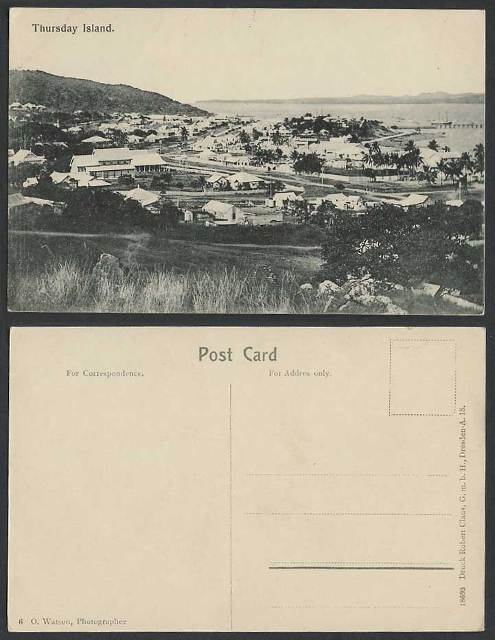 Australia Thursday Island Queensland QLD Pier General View Panorama Old Postcard