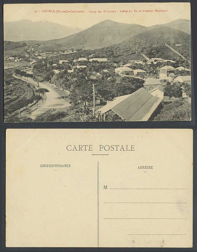 New Caledonia Noumea Camp Moineaux Vallee du Tir Abattoir Municipal Old Postcard