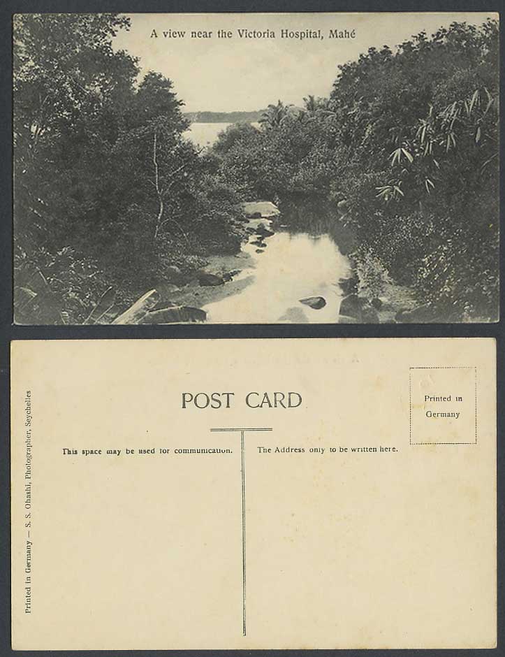 Seychelles Old Postcard A View near Victoria Hospital, Mahe, Bridge, River Scene