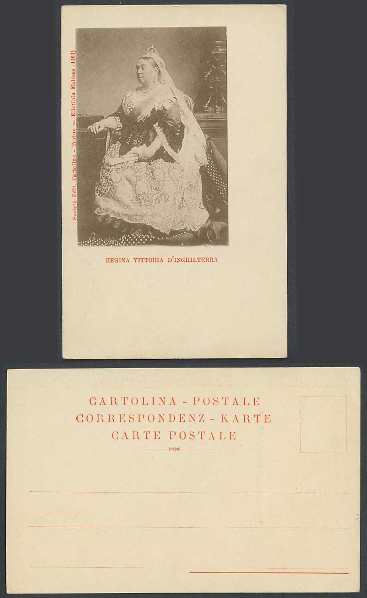 Queen Victoria England British Royalty Old Postcard Regina Vittoria dInghilterra