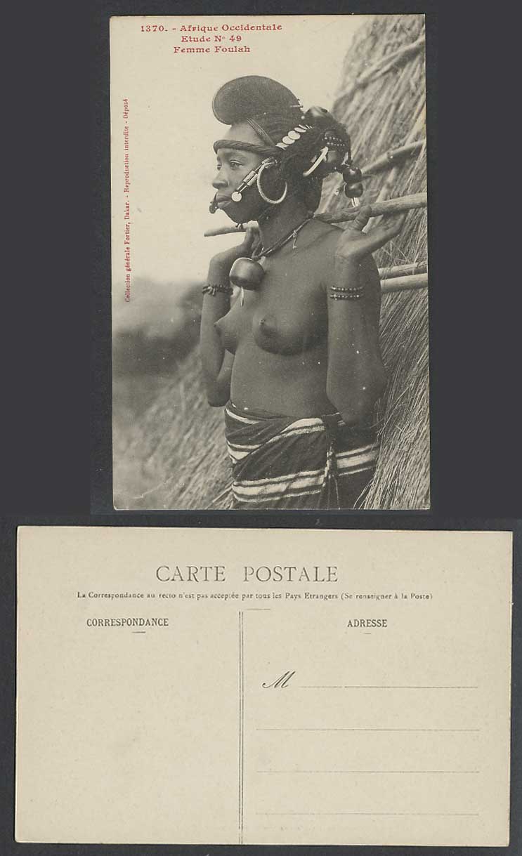 West Africa Guinea Guinee Old Postcard Femme Foulah, Fula Fulani Woman Lady Girl