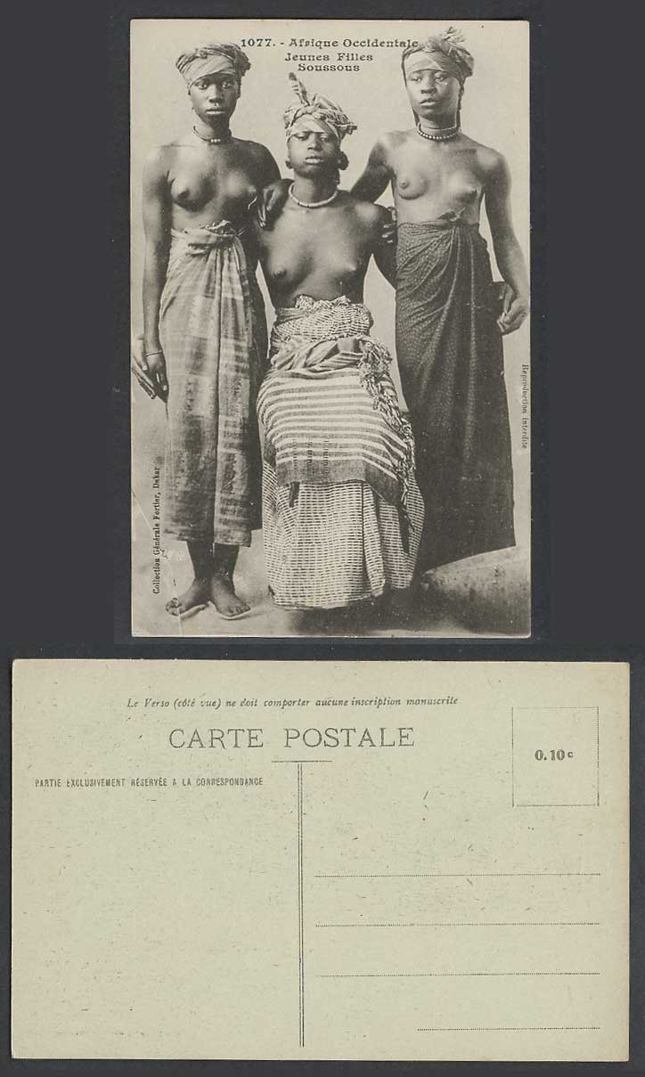Guinea W. Africa Old Postcard Jeunes Filles Soussous Soso Susu Young Black Girls