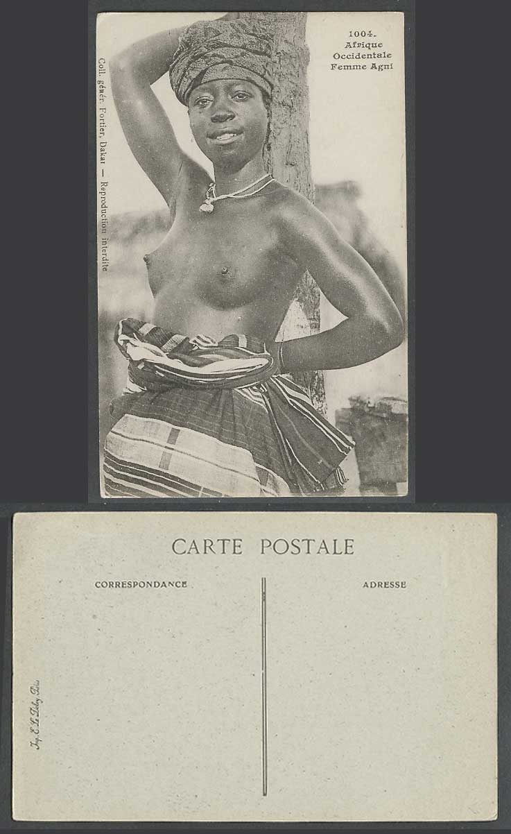 Ivory Coast Old Postcard Femme Agni Native Anyi, Black Woman Girl Akan W. Africa