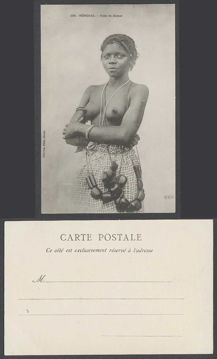 Senegal Old UB Postcard Fille de Dakar Native Black Woman Lady Girl Costumes 226