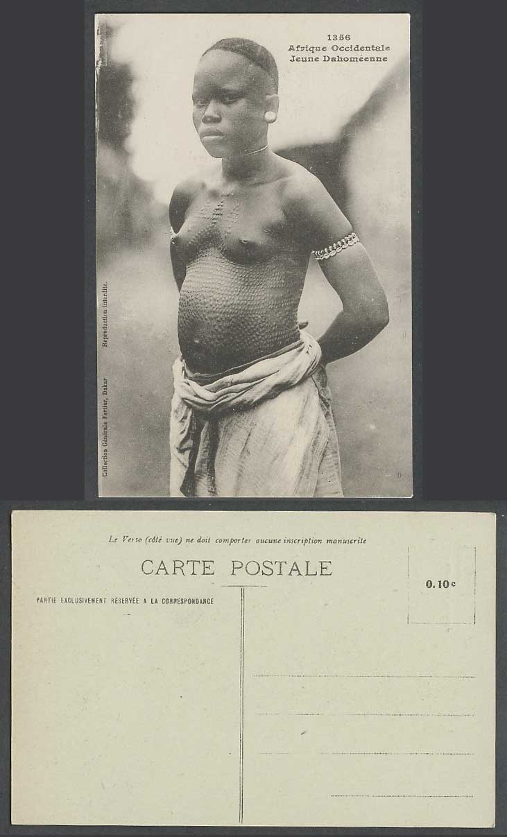 Dahomey Old Postcard Jeune Dahomeenne A Dahomean Black Young Girl, Scarification