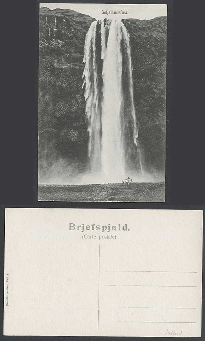 Iceland Old Postcard Seljalandsfoss Seljalands Waterfall Water Fall South Region