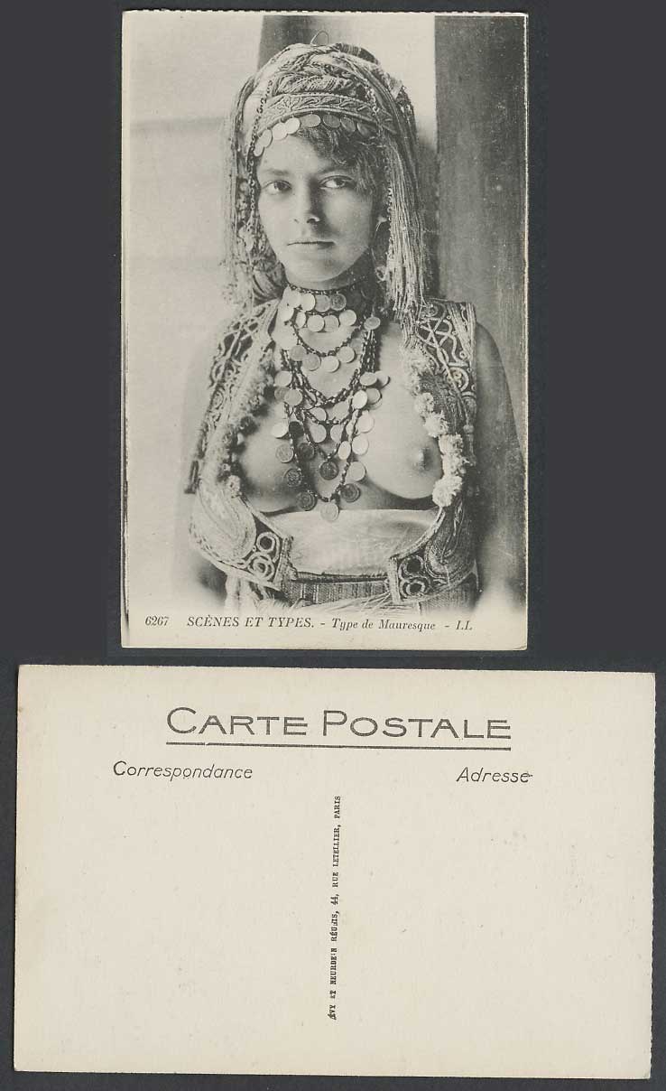 Native Moorish Girl Lady Woman Types de Mauresque Costumes Old Postcard L.L.6267