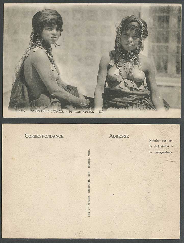 Africa, Native Arab Women Girls Ladies Femmes Arabes Scenes & Types Old Postcard