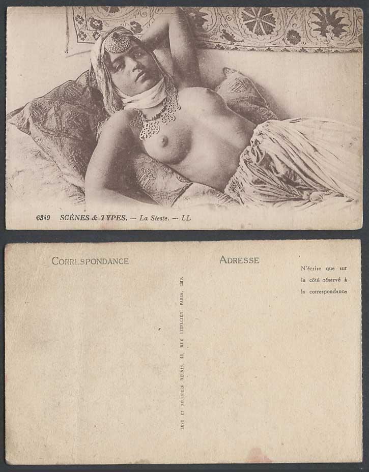 Arab Woman Native Arabe Lady Resting, La Sieste Siesta, Ethnic Life Old Postcard