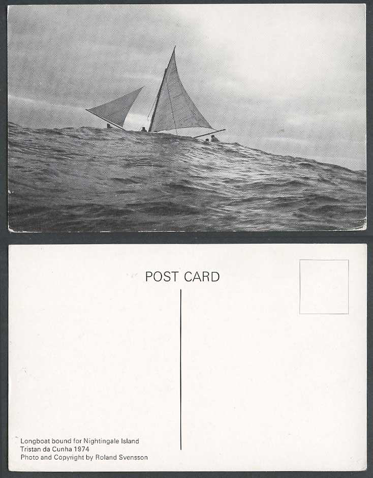 Tristan da Cunha 1974 Postcard Longboats Bound for Nightingale Island, Sailing