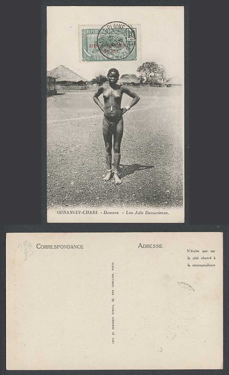 Oubangui-Chari Ubangi-Shari, Damara Native Black Woman AEF 10c 1925 Old Postcard