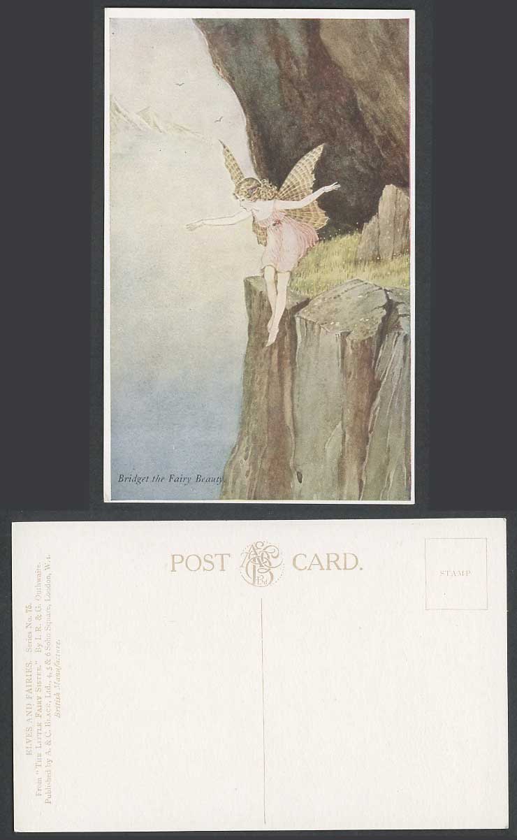 IR & G OUTHWAITE Old Postcard Bridget The Fairy Beauty Wings Little Sister Elves