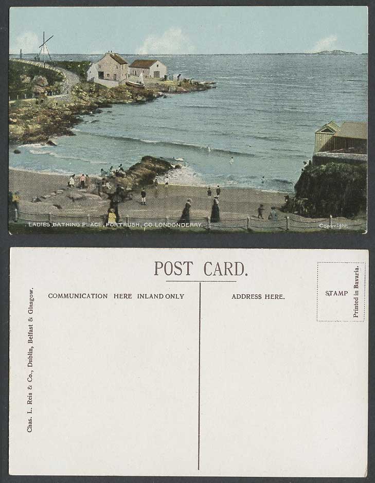 Northern Ireland Co Londonderry Ladies Bathing Place Portrush Old Color Postcard