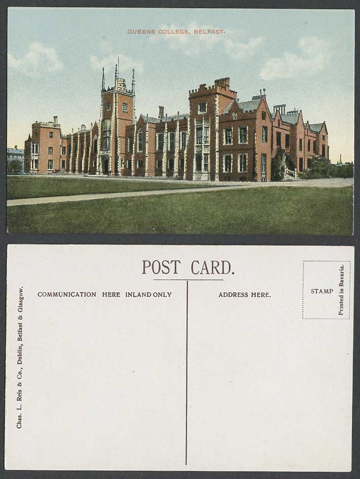 Northern Ireland Old Colour Postcard Belfast Queens College School County Antrim