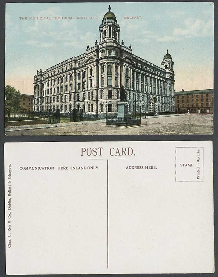 Northern Ireland Old Postcard Belfast, Municipal Technical Institute, Co. Antrim