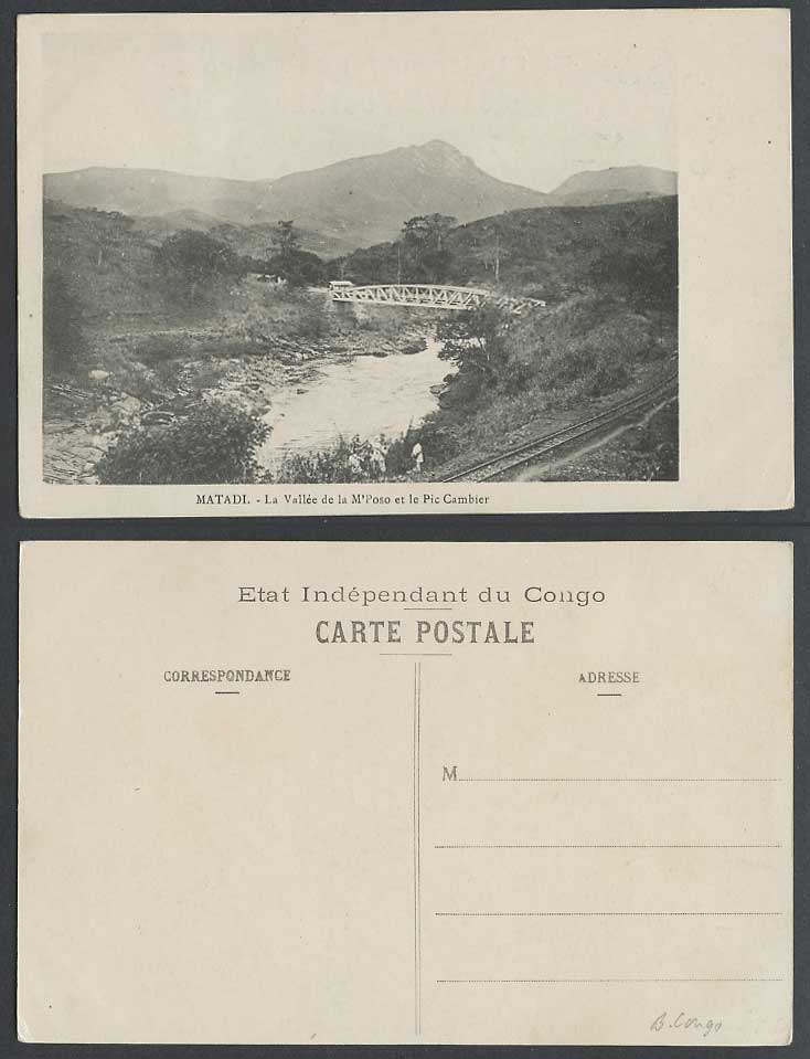Belgian Congo Old Postcard Matadi, Vallee M'Poso Pic Cambier Bridge Valley, Rail