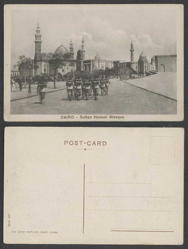 Egypt Old Postcard Cairo Mosque Sultan Hassan Mosquee Le Caire Soldiers Marching