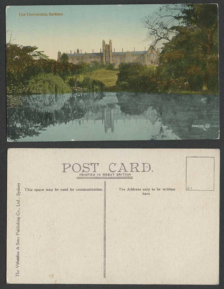 Australia Old Colour Postcard Sydney, The University, Reflection in Lake, N.S.W.
