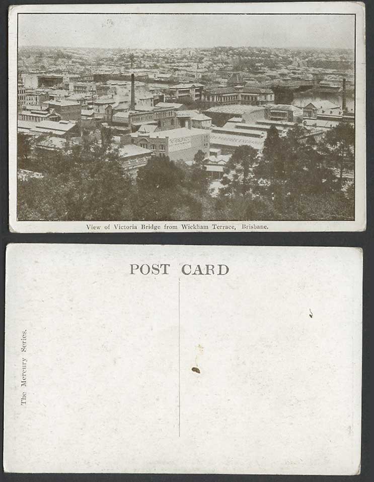 Australia Old Postcard Brisbane View of Victoria Bridge from Wickham Terrace QLD
