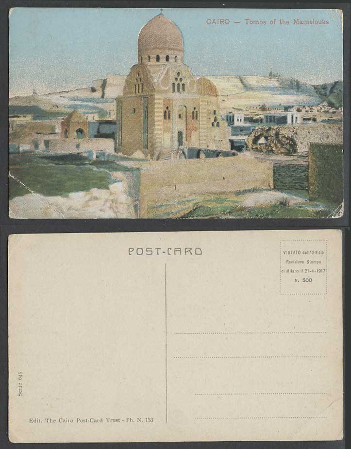 Egypt Old Colour Postcard Cairo Tombs of The Mamelouks General View Le Caire 645