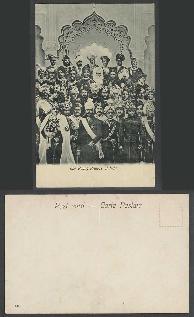 India Old Postcard Indian Royalty The Ruling Princes Prince Royal Trad. Costumes