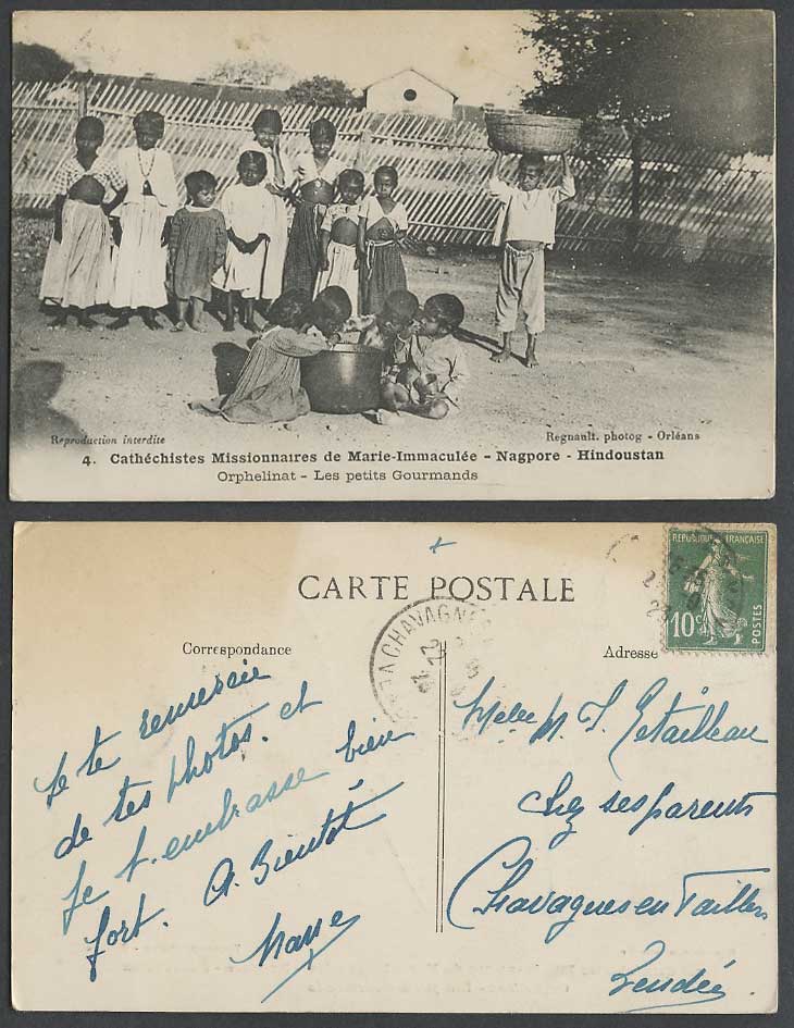 India 10c 1923 Old Postcard Nagpore Nagpur Hindustan Orphanage Orphan Boys Girls