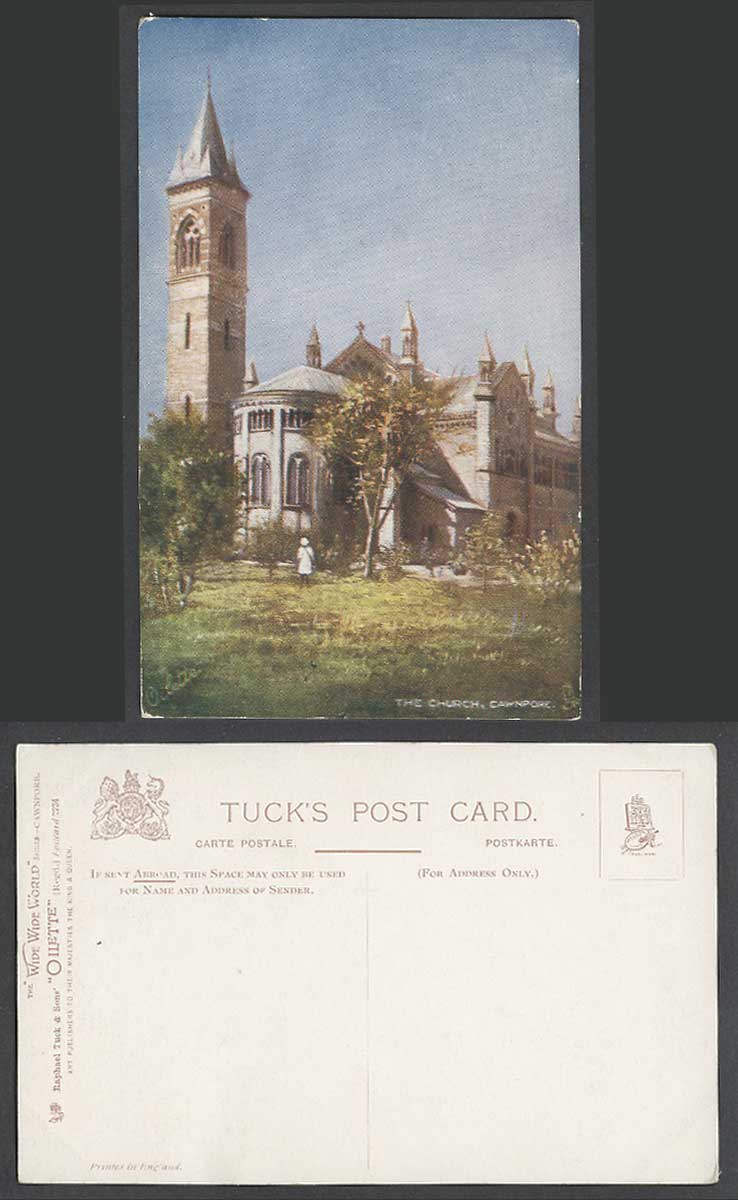 India Old Postcard The Church, Cawnpore, General Wheeler, Mutiny, Tuck's Oilette