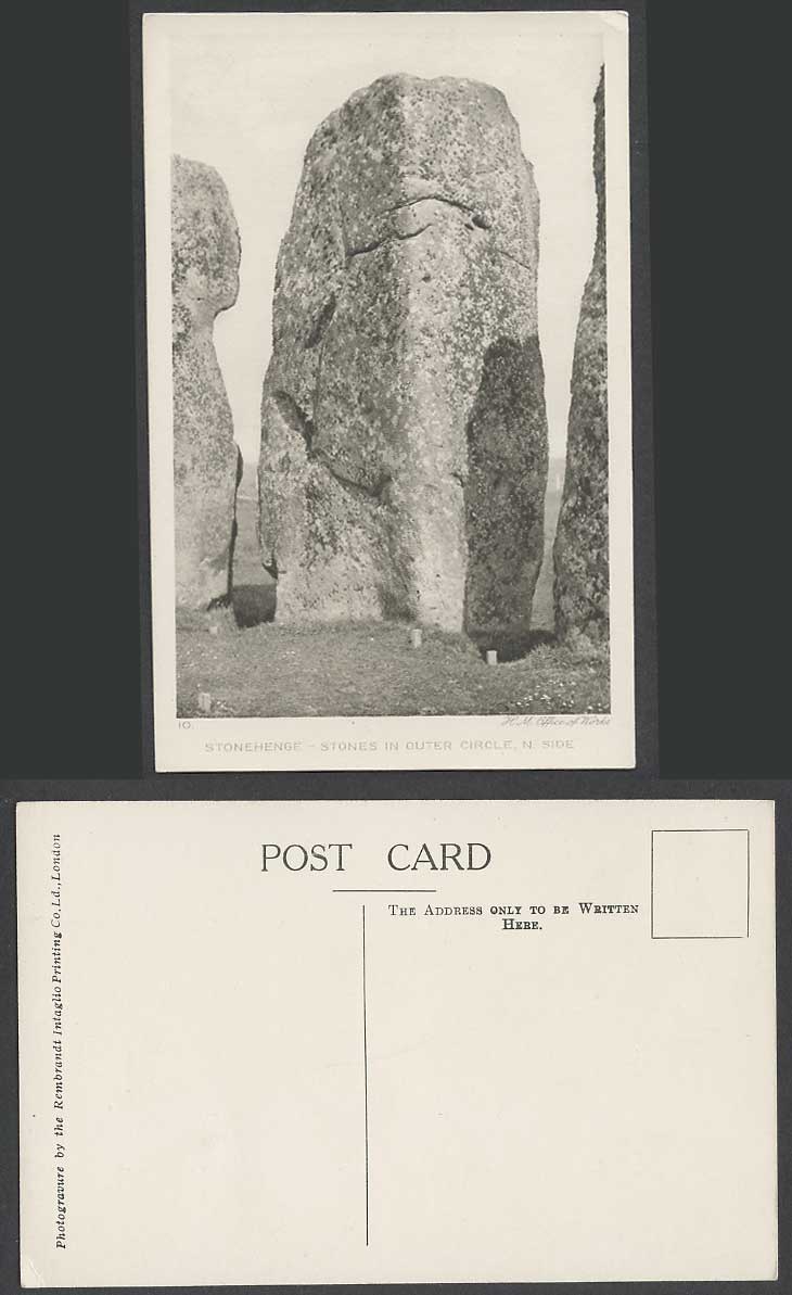 Stonehenge Stones in Outer Circle N North Side Old Postcard HM Office of Work 10