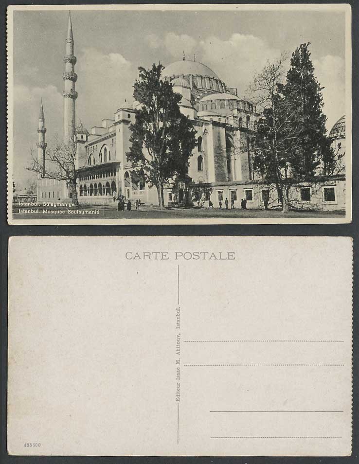 Turkey Old Postcard Istanbul Souleymanie Mosque Mosquee Suleymaniye Street Scene