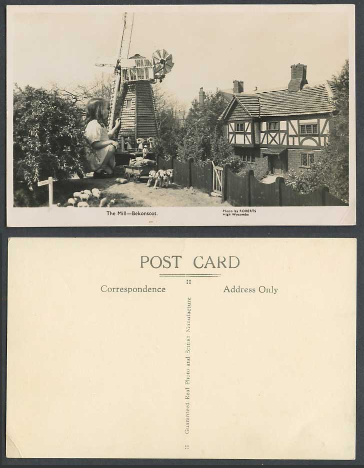 The Mill Windmill Girl Bekonscot Beaconsfield, Oldest Model Village Old Postcard