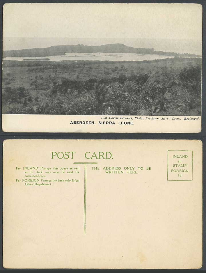 Sierra Leone Old Postcard Aberdeen, Panorama, General View, Lisk-Carew, Freetown