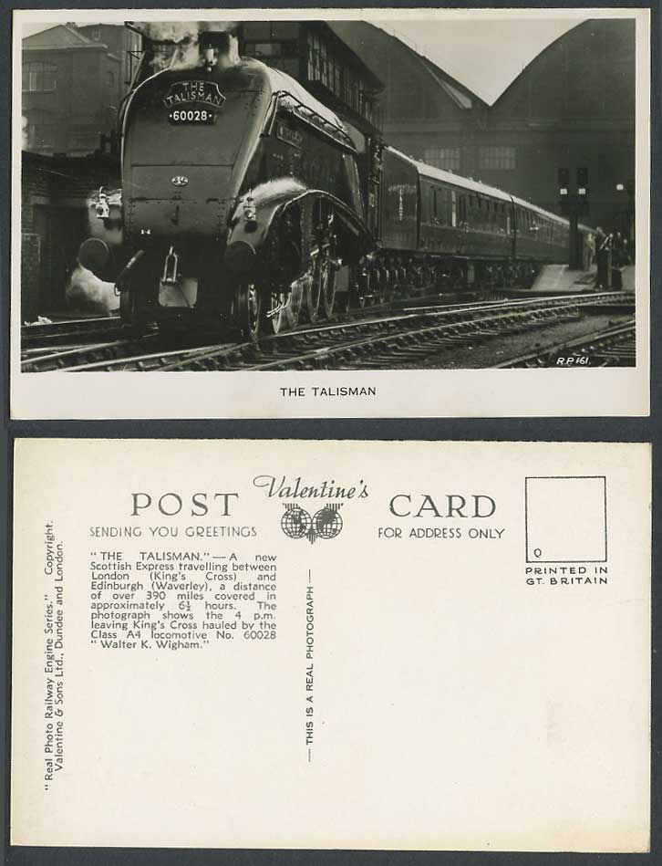 The Talisman Train Leaving King's Cross, Locomotive, Railway Engine Old Postcard